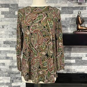 J. Jill Paisley Long Sleeves Top Size S